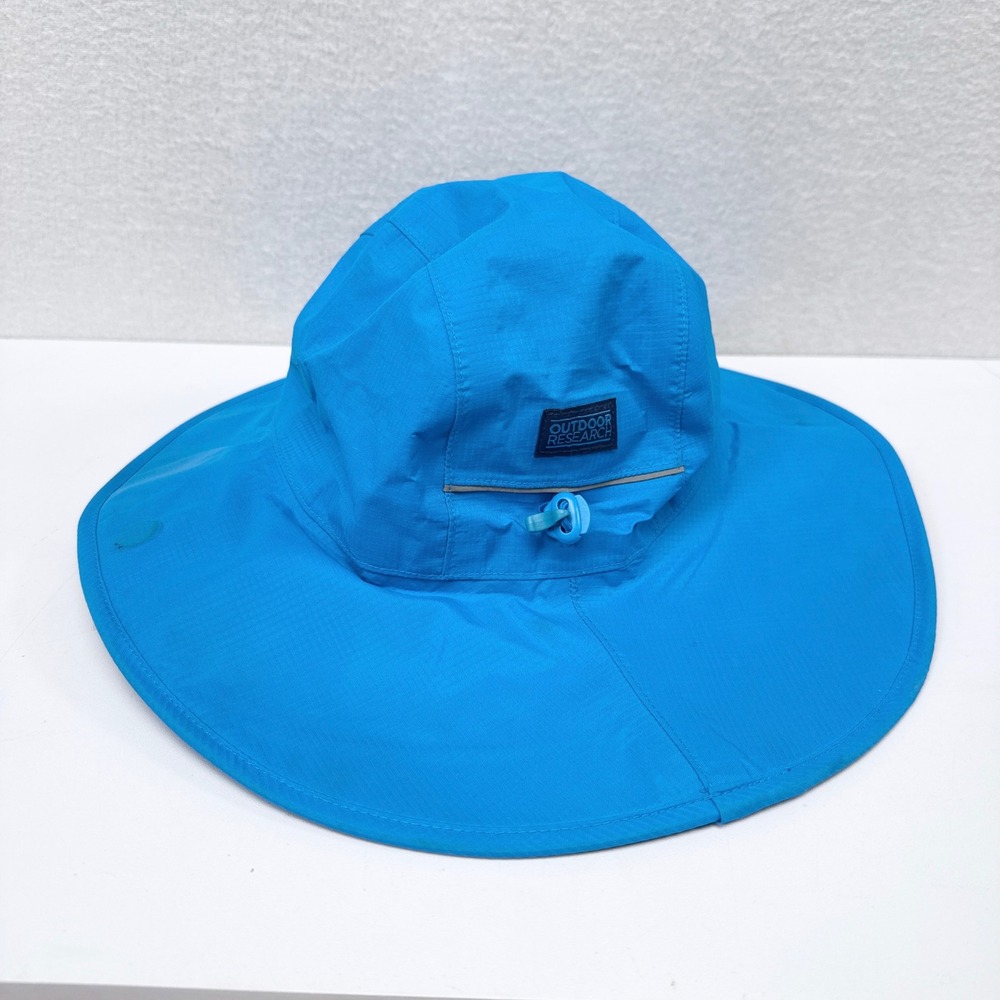 Outdoor Research Voyager Rain Hat Boys Size Medium Blue Wide Brim Bucket Boonie